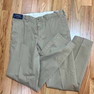 NWT Mens Polo Ralph Lauren Hudson Tan Slim Fit Pants - Orig $75